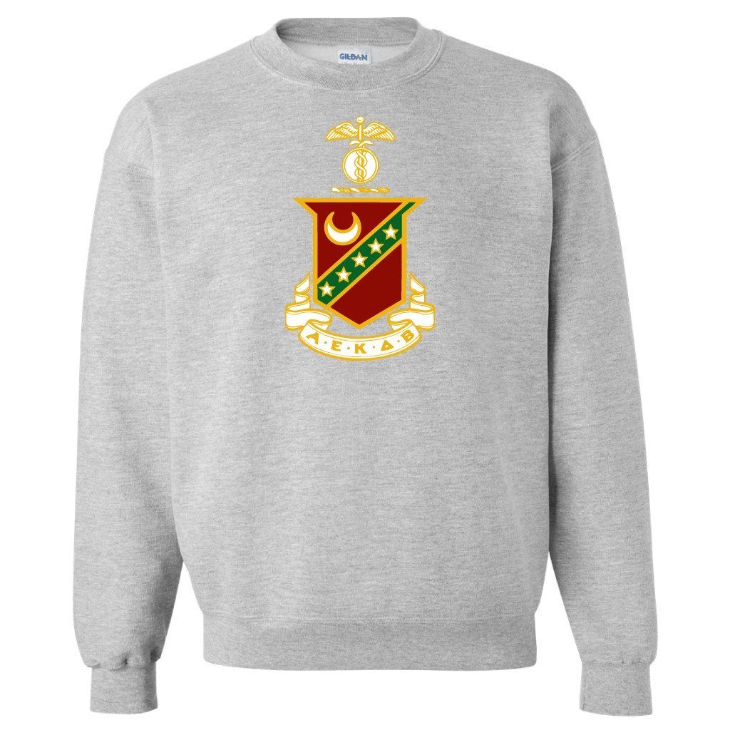 Kappa Sigma Sport Gray Crewneck Sweatshirt Coat of Arms Design FREE SHIPPING