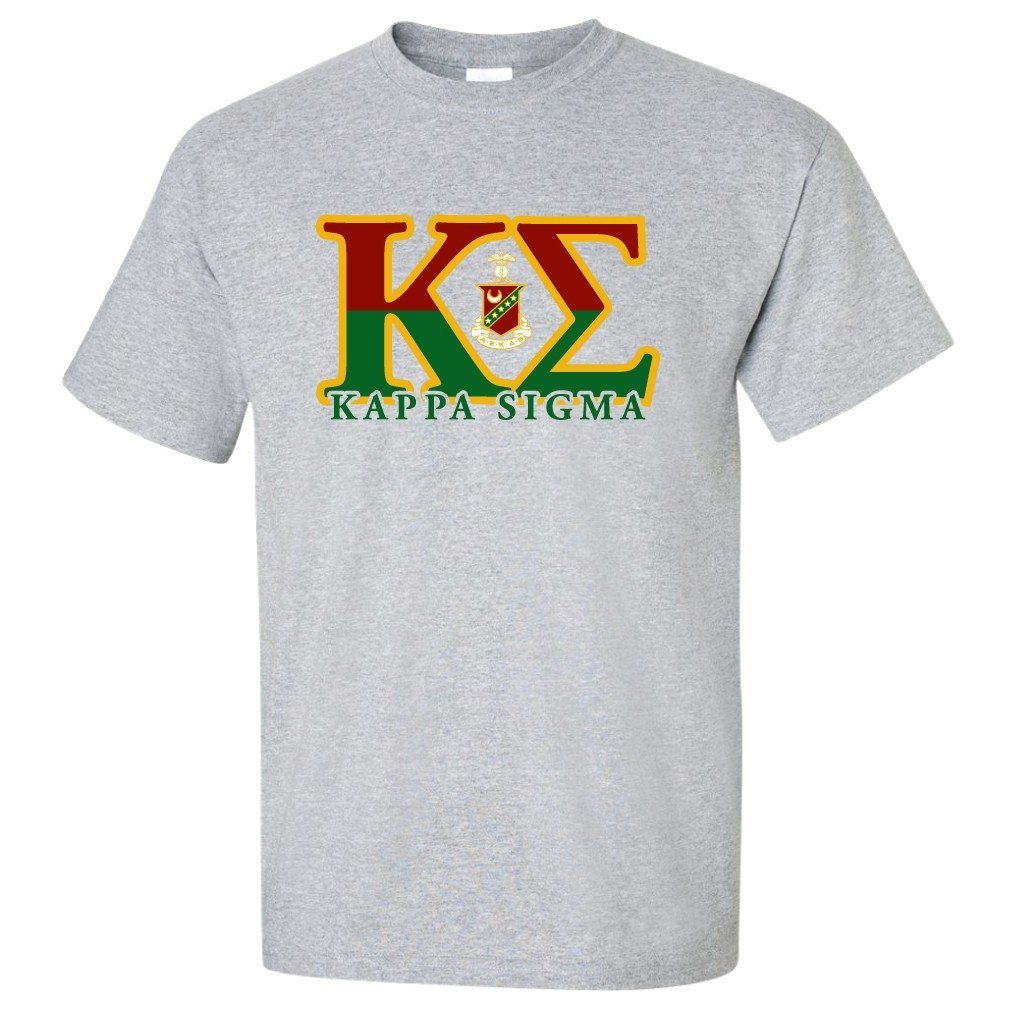 Kappa Sigma Standard T-Shirt - Greek Letters Front Imprint - FREE SHIPPING