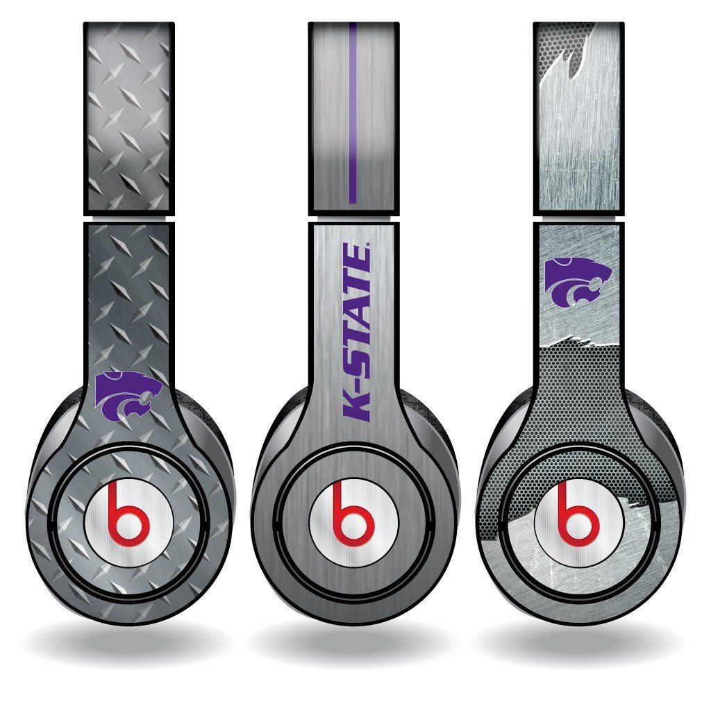 Kansas State Skins for Beats Solo HD Headphones Set of 3 Metal - FREE SHIPPING