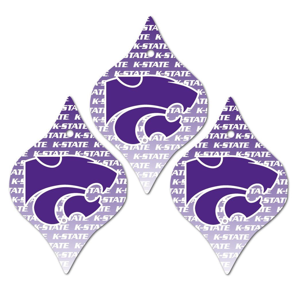 Kansas State University Ornament - Set of 3 Tapered Shapes - FREE SHIPPING