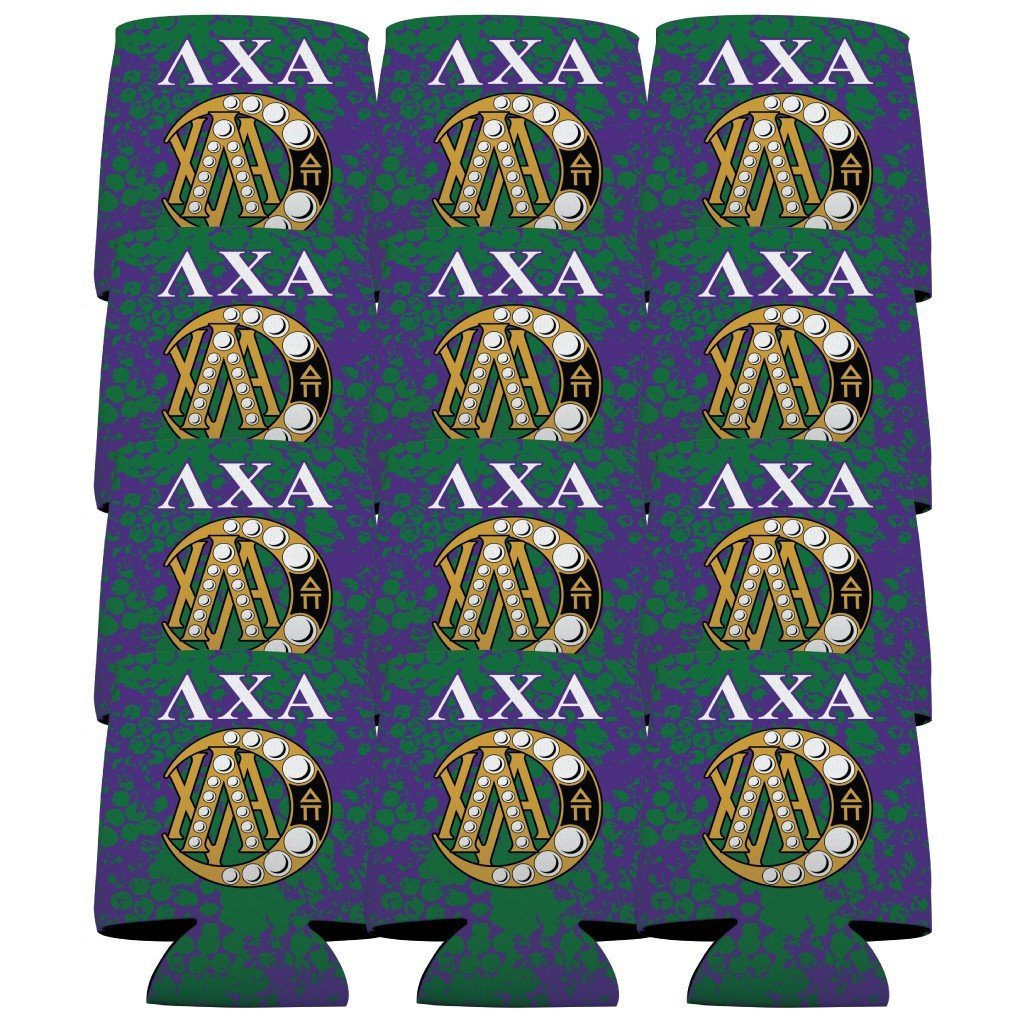Lambda Chi Alpha Can Cooler Set of 12 - AXA Grunge - FREE SHIPPING