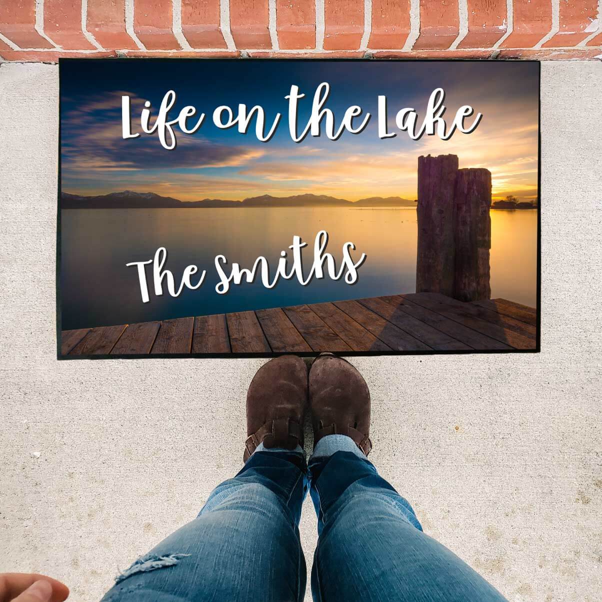 Life on the Lake custom doormat