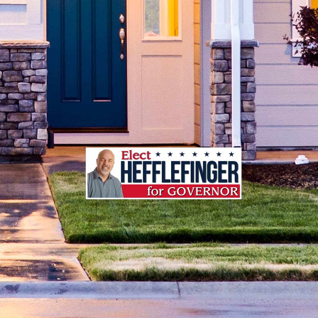 Long-Name Political Yard Signs with 3 stakes per sign - 12"x36"