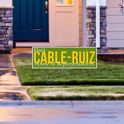 Long-Name Political Yard Signs with 3 stakes per sign - 12"x36"