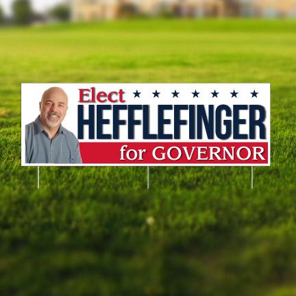 Long-Name Political Yard Signs with 3 stakes per sign - 12"x36"