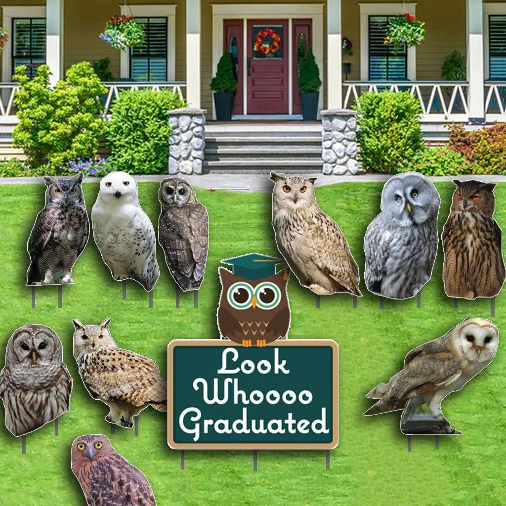 Look Whoooo Graduated Owls Graduation Yard Card