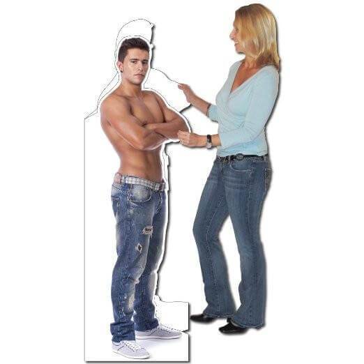 5'8" Stock Design Sexy Man Birthday Card w/Envelope - Life-Size Greeting Card