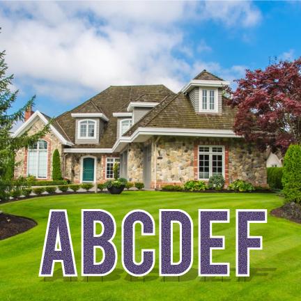 Mermaid Faux Glitter 24" Bebas Alphabet Yard Decoration Set - 26 pc set