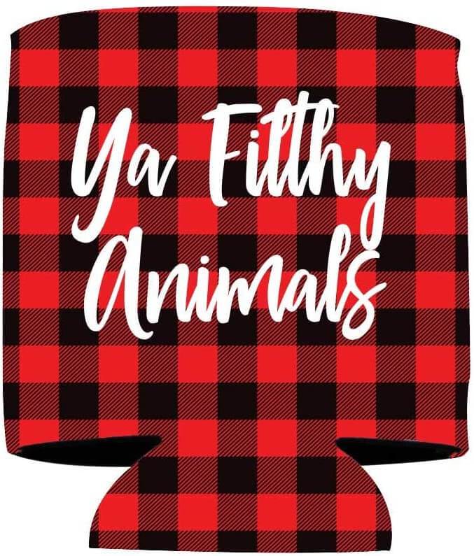 Merry Christmas Ya Filthy Animals Can Coolers Set of 6