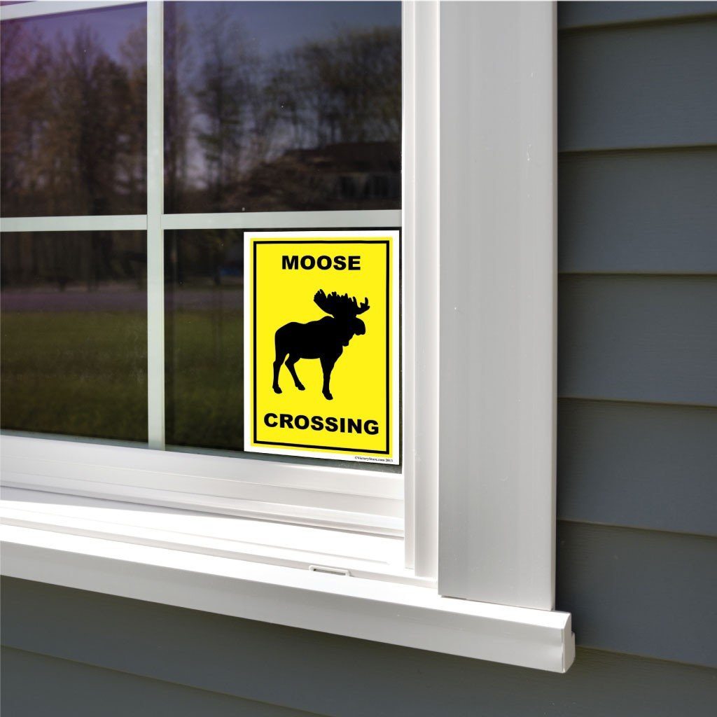 Moose Crossing Sign or Sticker
