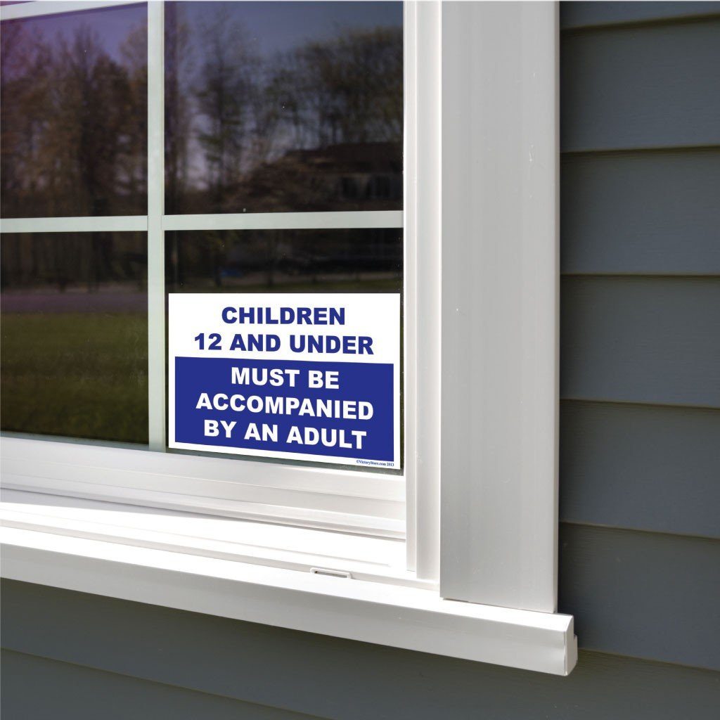 Must Be Accompanied by an Adult Pool Sign or Sticker - #1