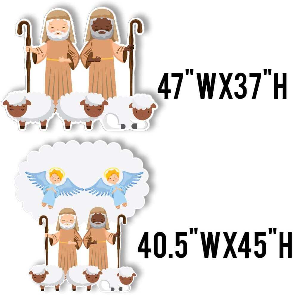 Angels in a Nativity Scene Yard Decoration