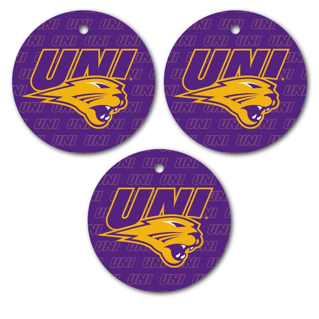 University of Northern Iowa Ornament - Set of 3 Circle Shapes - FREE SHIPPING