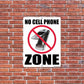 No Cellular Phone Zone Sign or Sticker