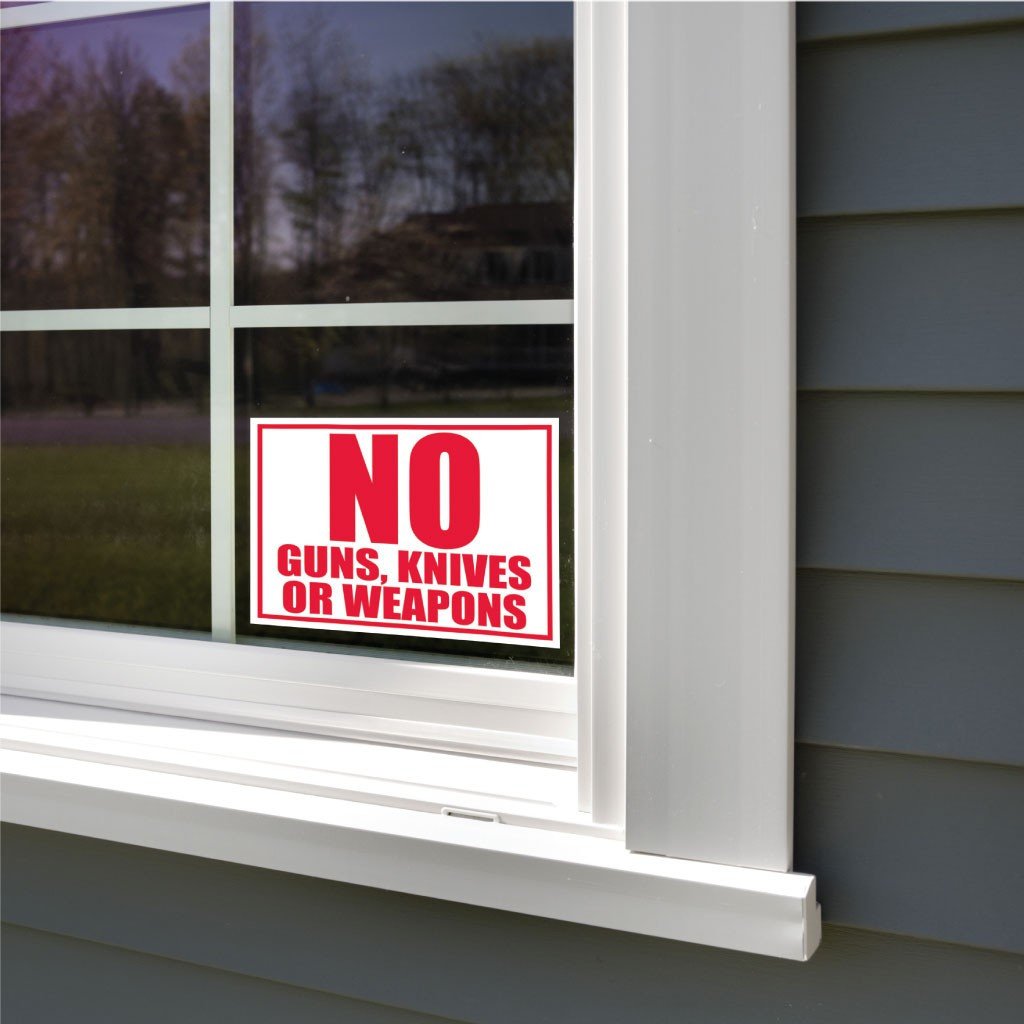No Guns, Knives or Weapons Sign or Sticker - #1