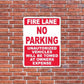 No Parking Fire Lane Sign or Sticker