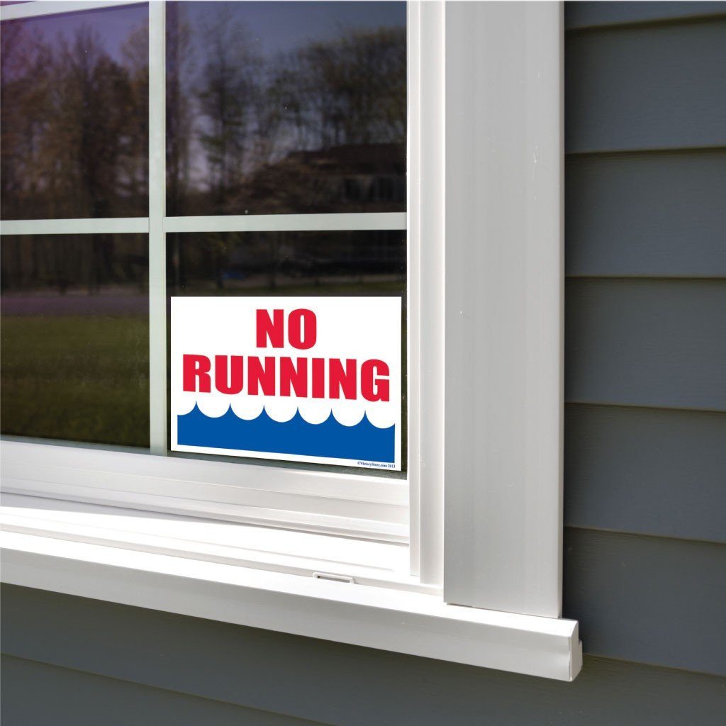 No Running Pool Sign or Sticker - #7