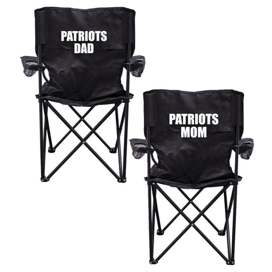 Patriots Parents Black Folding Camping Chair Set of 2