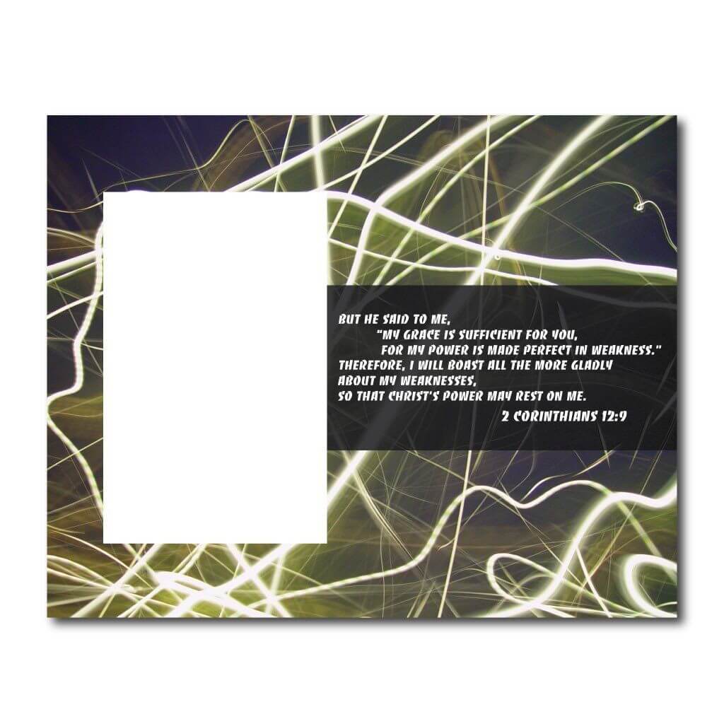 2 Corinthians 12:9 Decorative Picture Frame - Holds 4x6 Photo