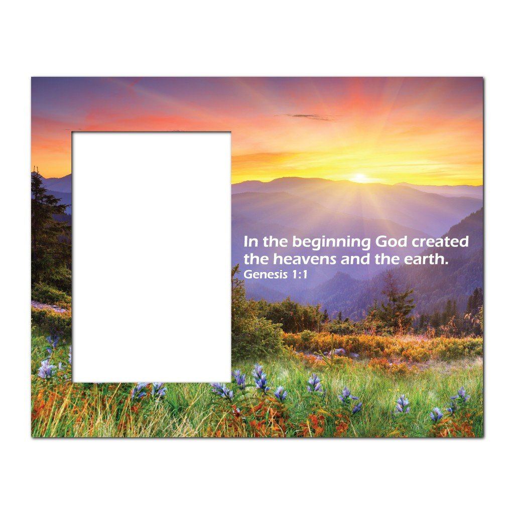 Genesis 1:1 Decorative Picture Frame - Holds 4x6 Photo
