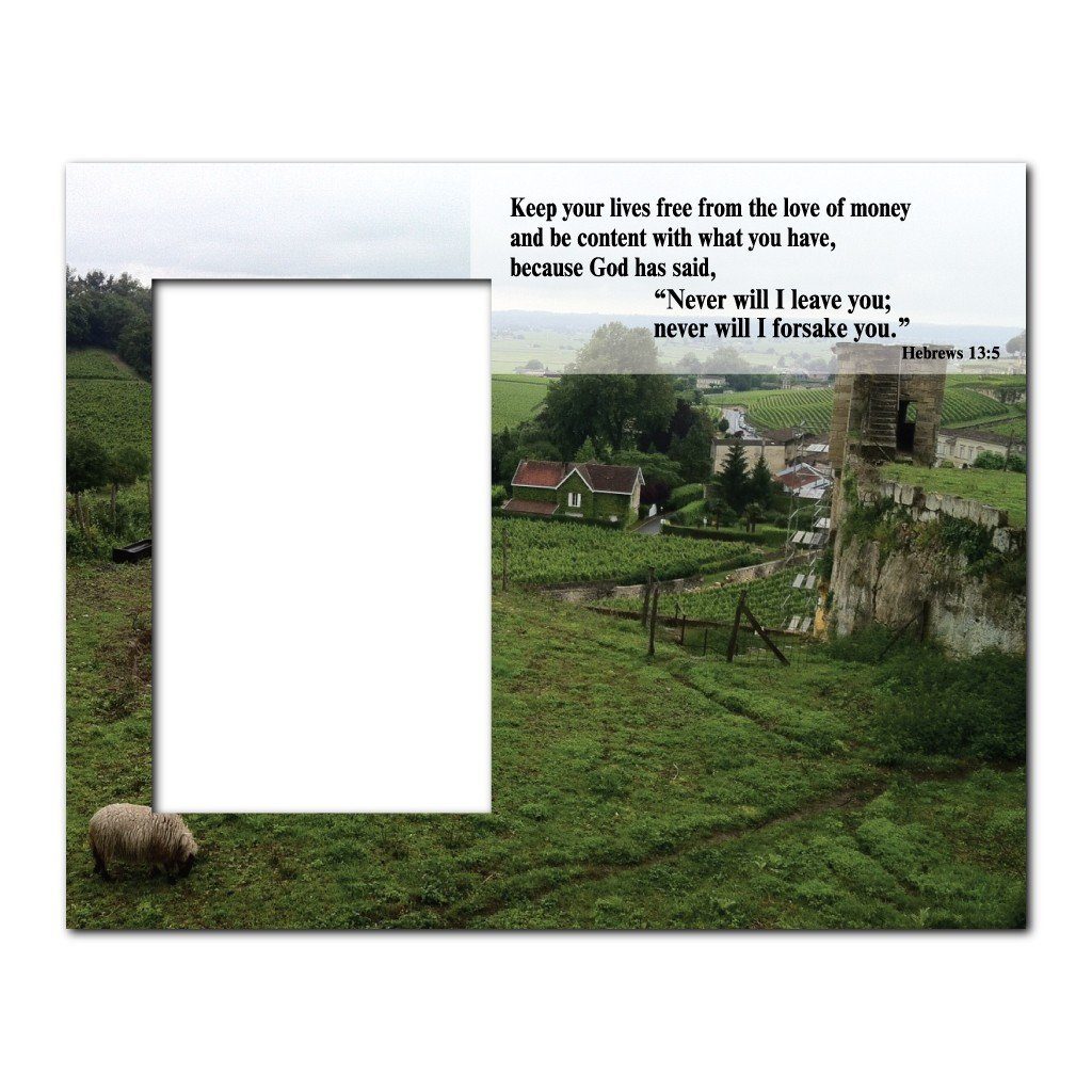 Hebrews 13:5 Decorative Picture Frame - Holds 4x6 Photo