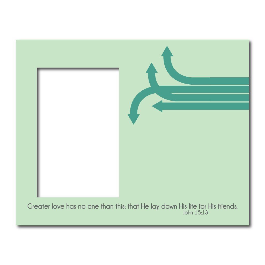 John 15:13 Decorative Picture Frame - Holds 4x6 Photo