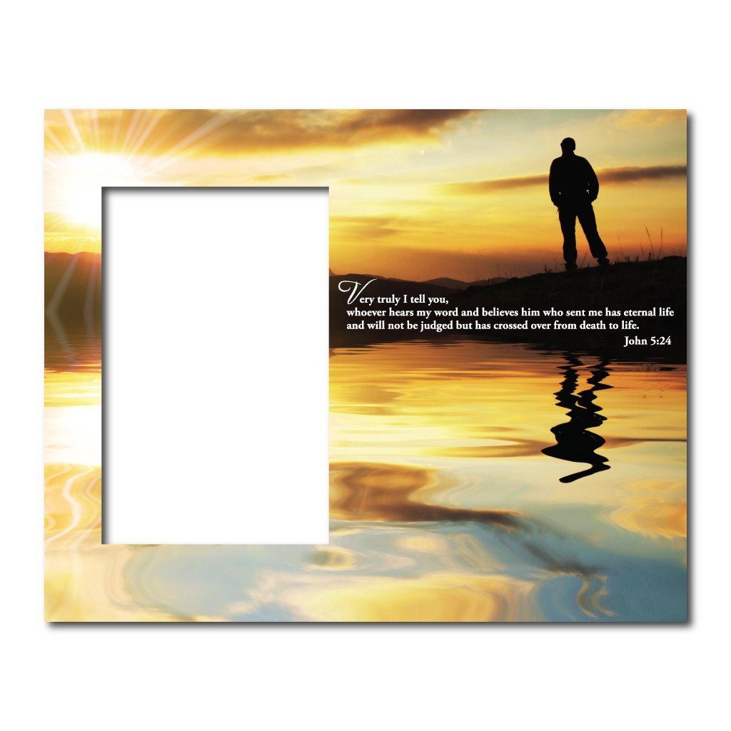 John 5:24 Decorative Picture Frame - Holds 4x6 Photo