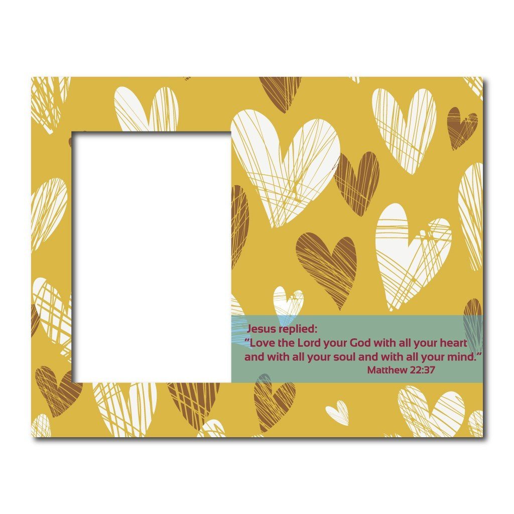 Matthew 22:37 Decorative Picture Frame - Holds 4x6 Photo
