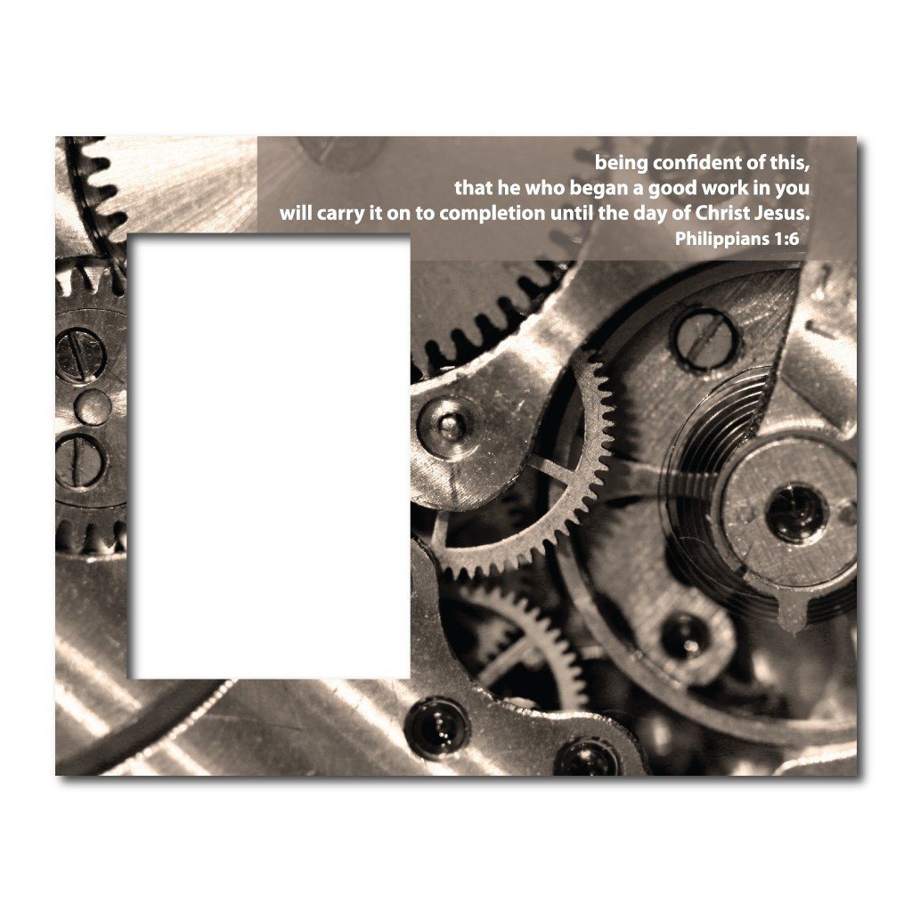 Philippians 1:6 Decorative Picture Frame - Holds 4x6 Photo