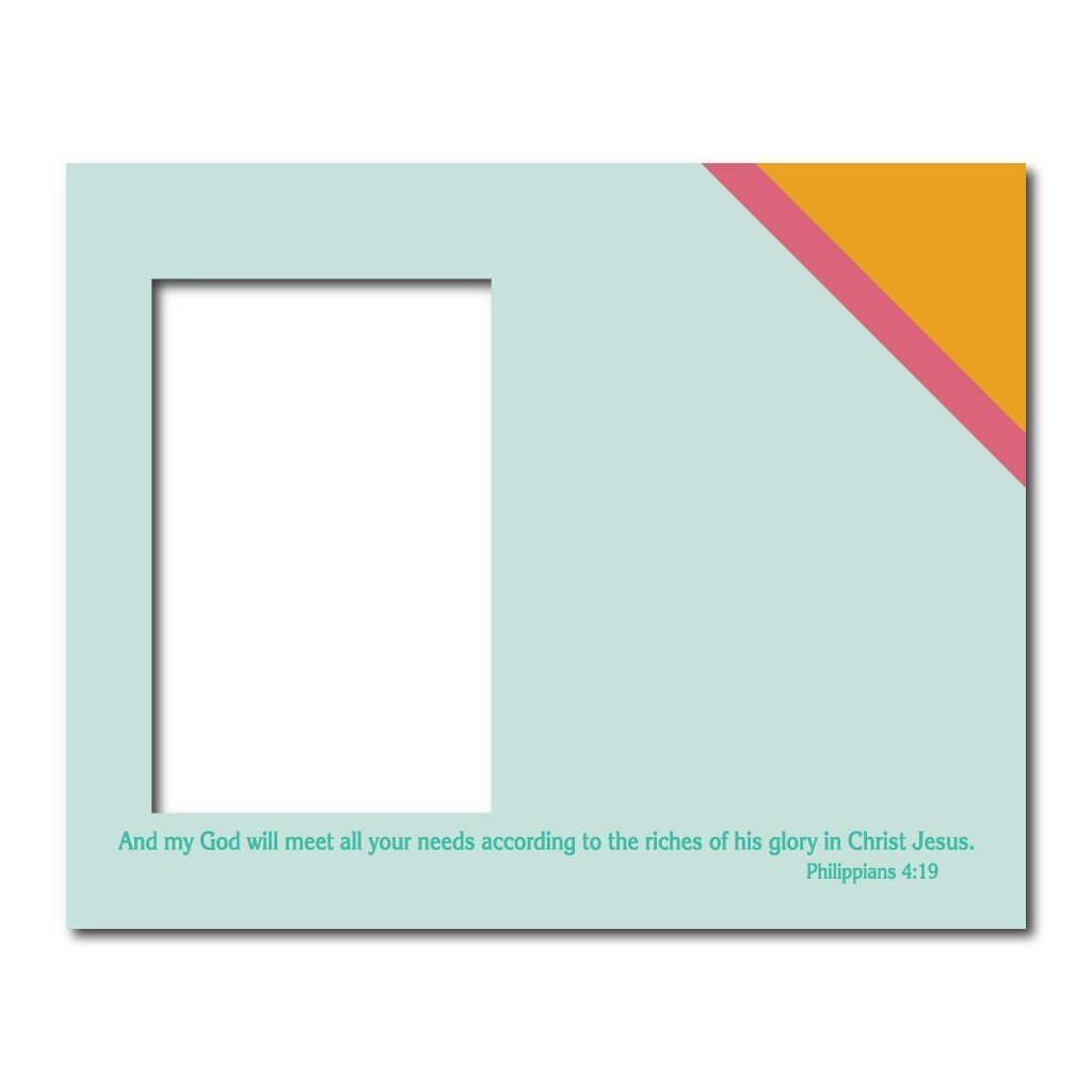 Philippians 4:19 Decorative Picture Frame - Holds 4x6 Photo