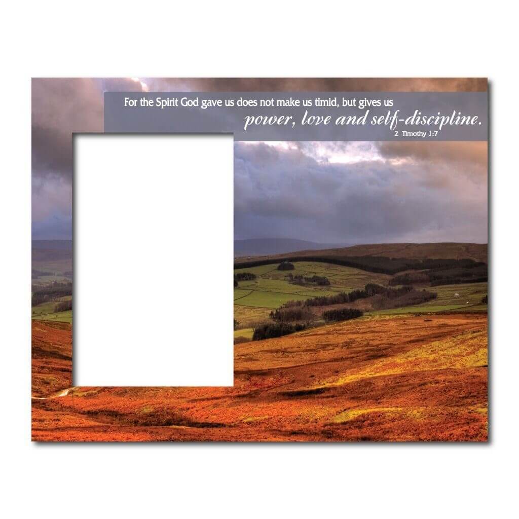 2 Timothy 1:7 Decorative Picture Frame - Holds 4x6 Photo