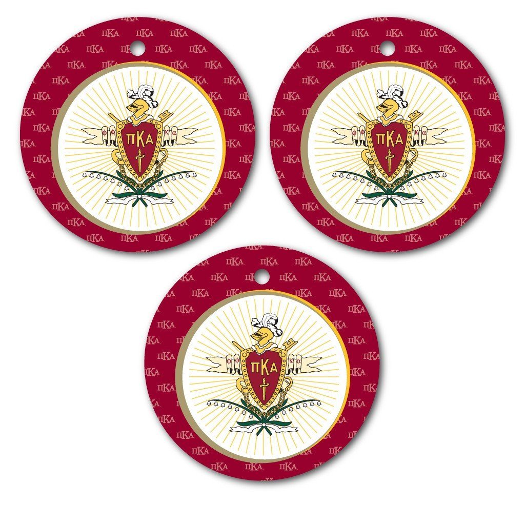 Pi Kappa Alpha Ornament - Set of 3 Circle Shapes - FREE SHIPPING