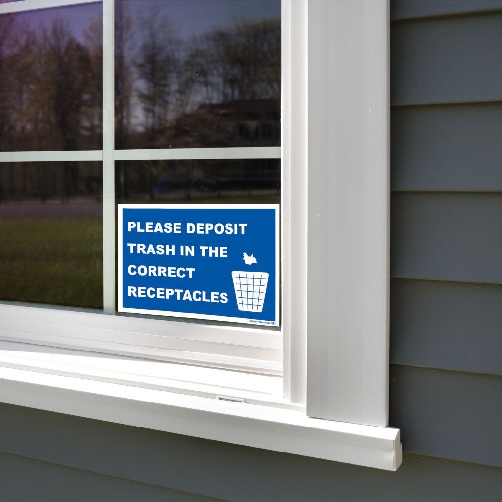 Please Deposit Trash in the Correct Receptacles Sign or Sticker - #13