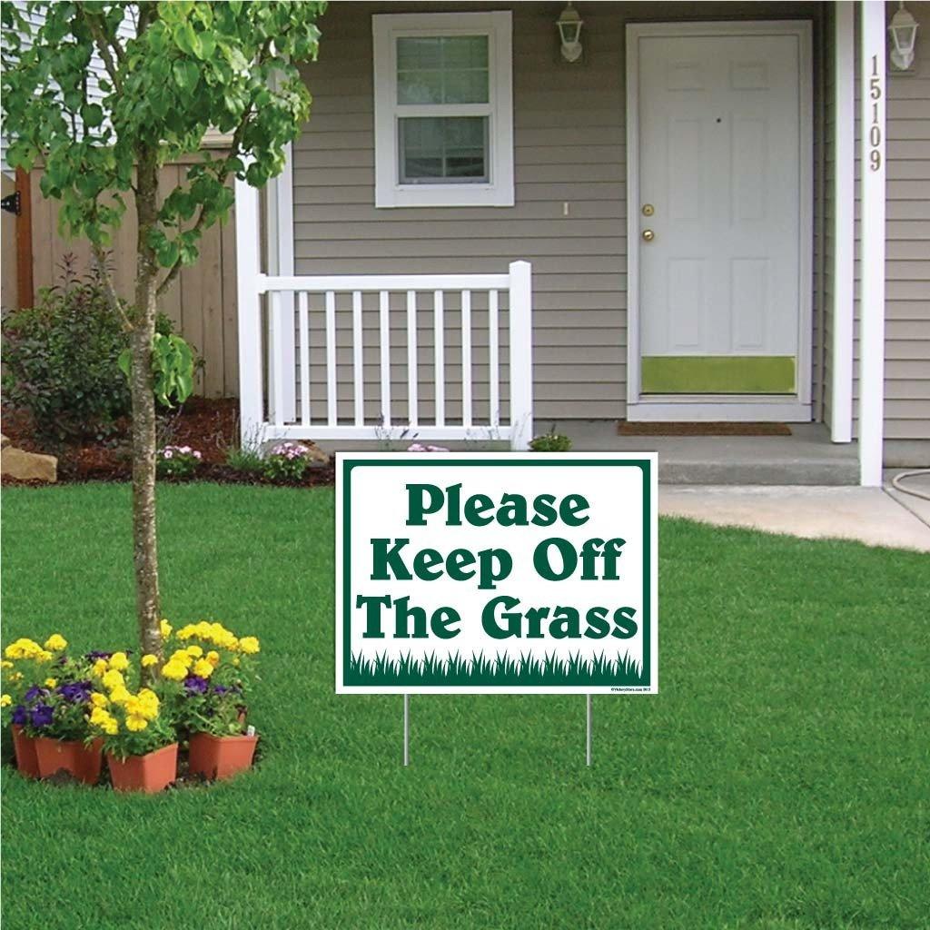 Please Stay off the Grass Sign or Sticker