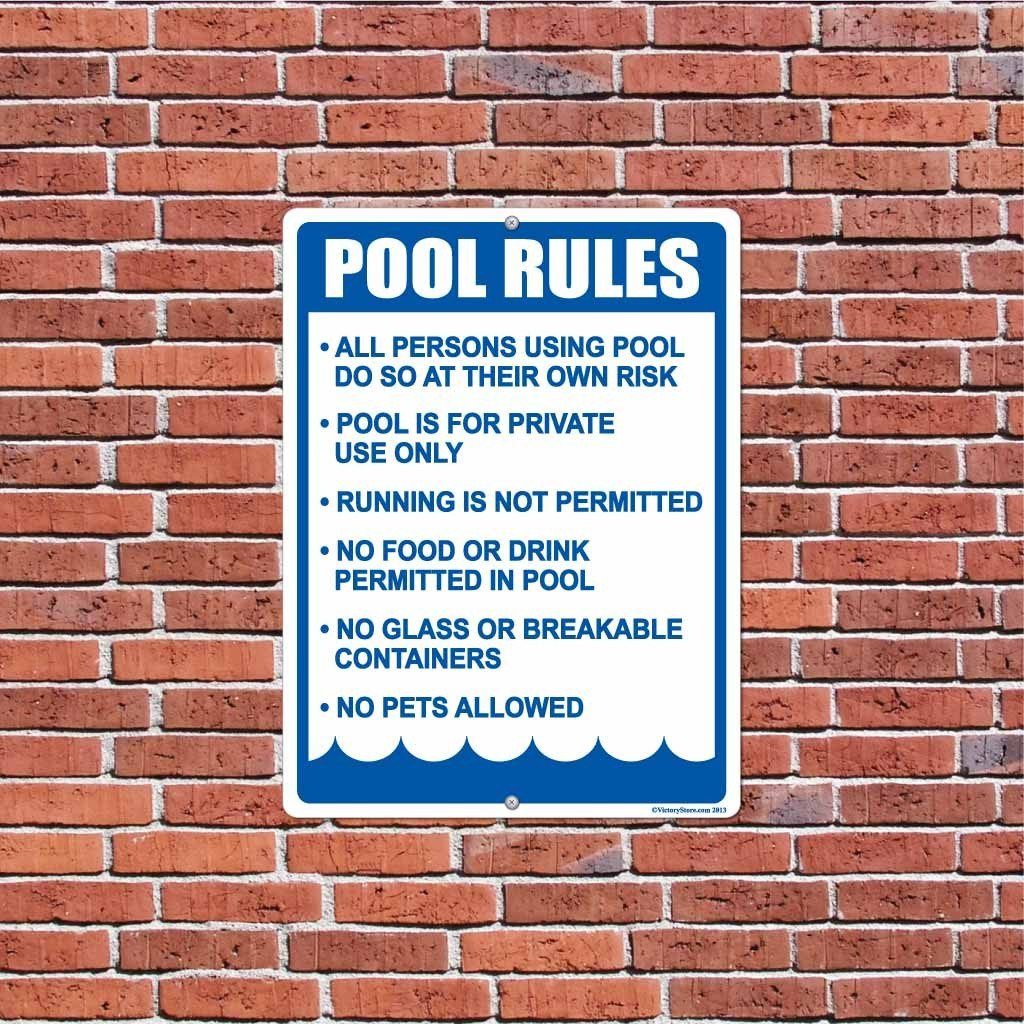 The Family Name No Diving Personalized Pool Rules Sign, SKU: S-3877 The Family Name No Diving Personalized Pool Rules Sign, SKU: S-3877