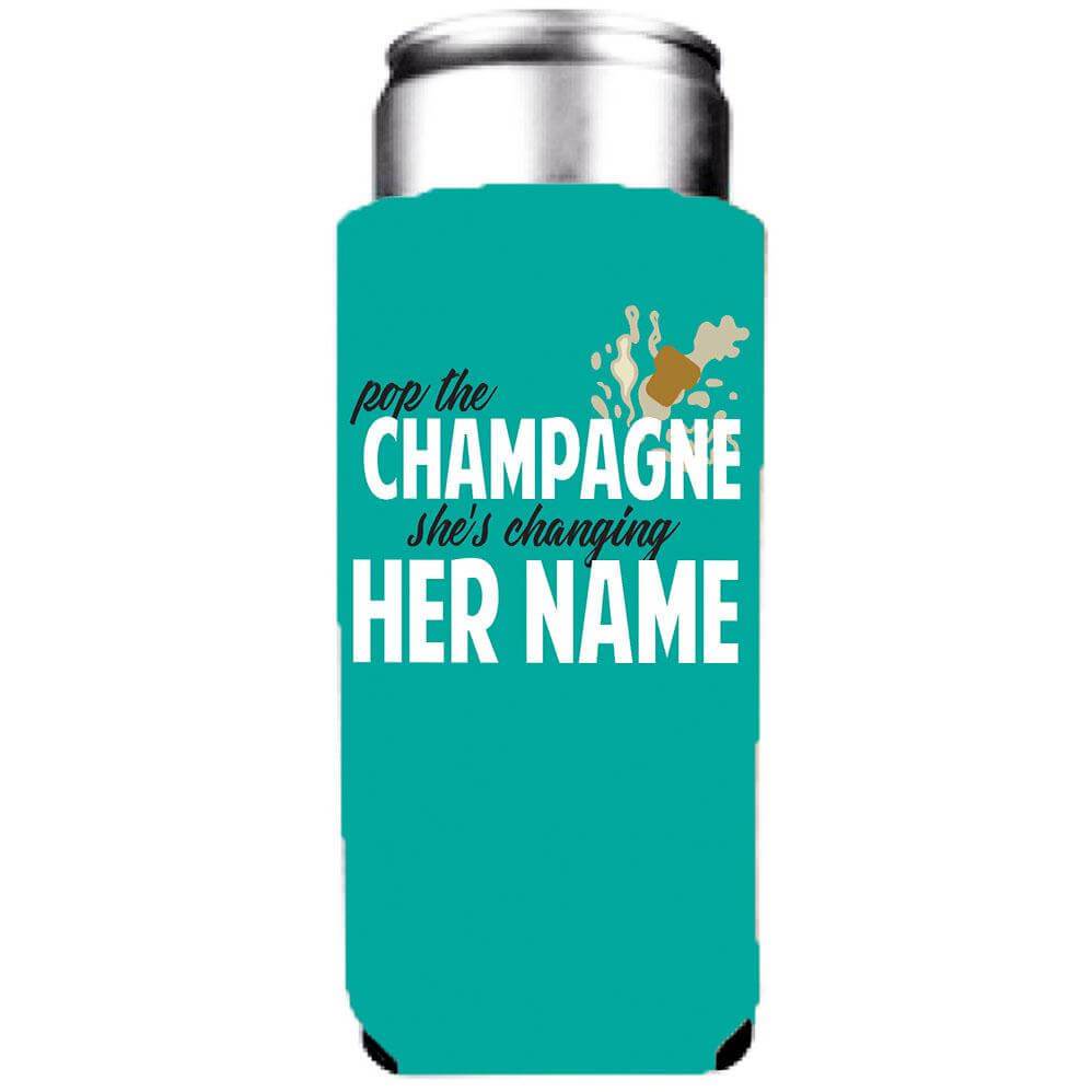 pop the champagne koozie