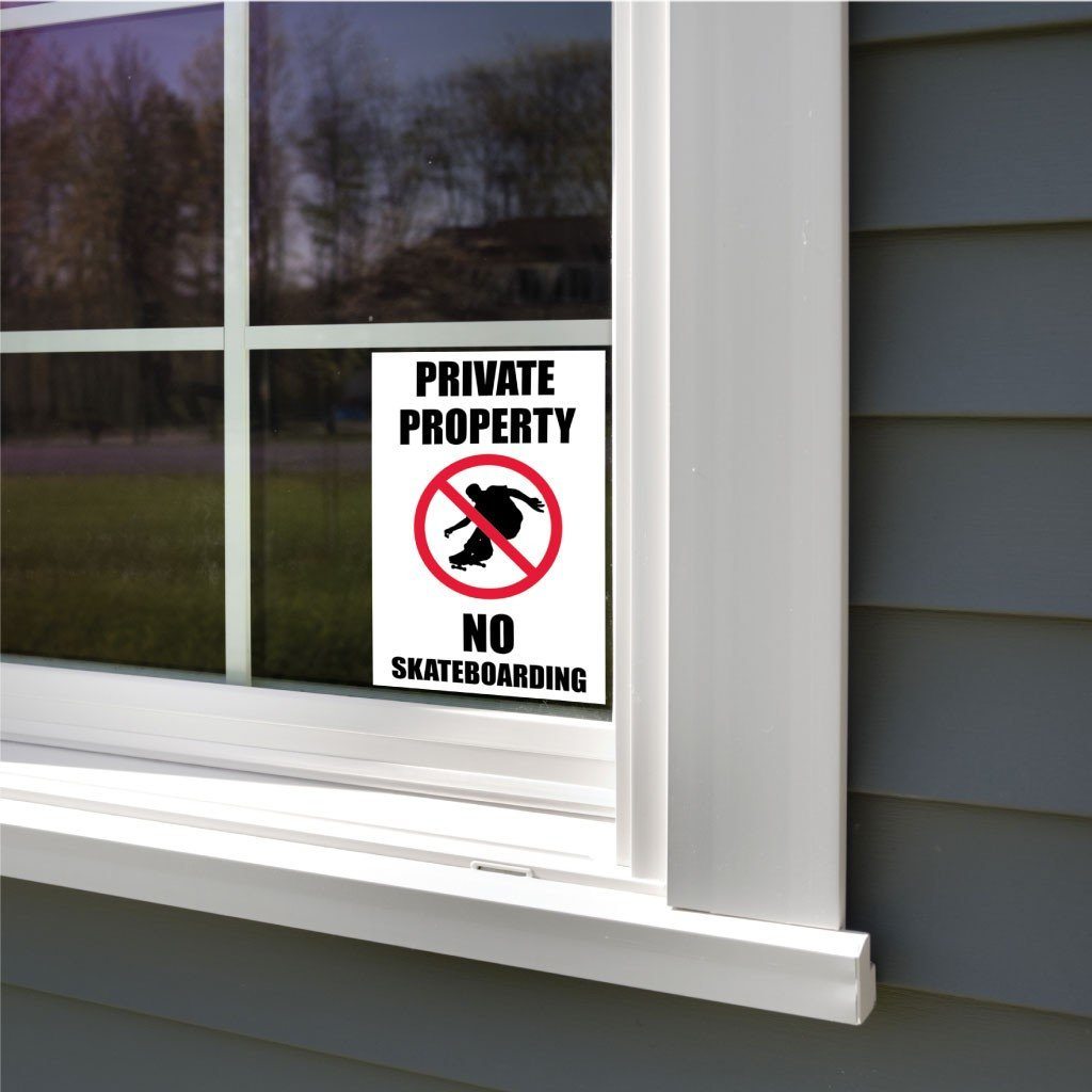 Private Property “ No Skateboarding Sign or Sticker (Design #12)