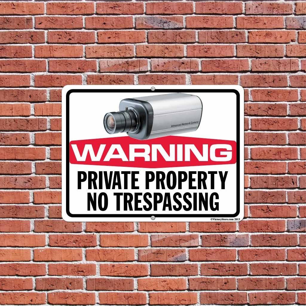 Private Property No Trespassing Security Camera Sign or Sticker - #11