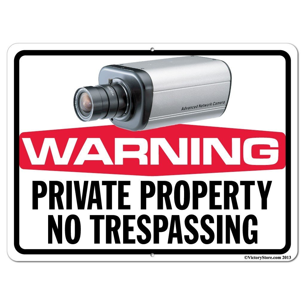 Private Property No Trespassing Security Camera Sign or Sticker - #11