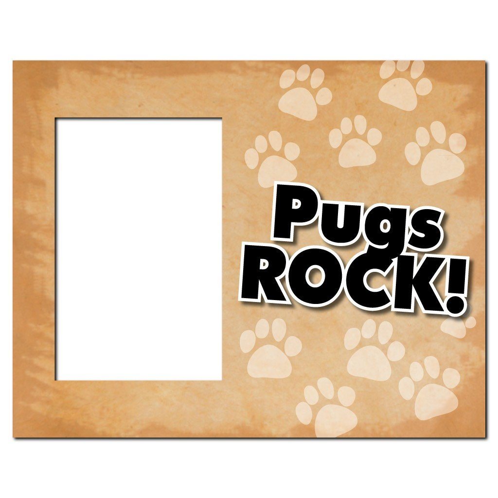 Pugs Rock Dog Picture Frame - Holds 4x6 picture
