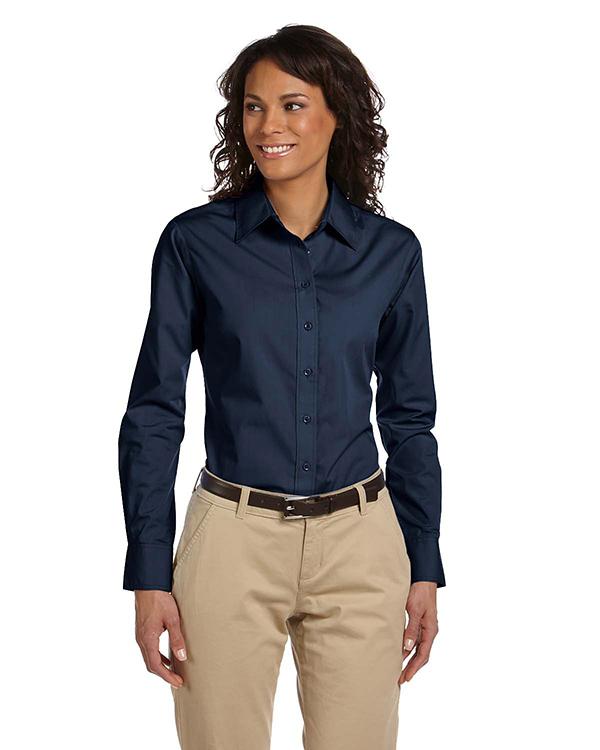 QCR Ladies' Essential Poplin Button Down Shirt