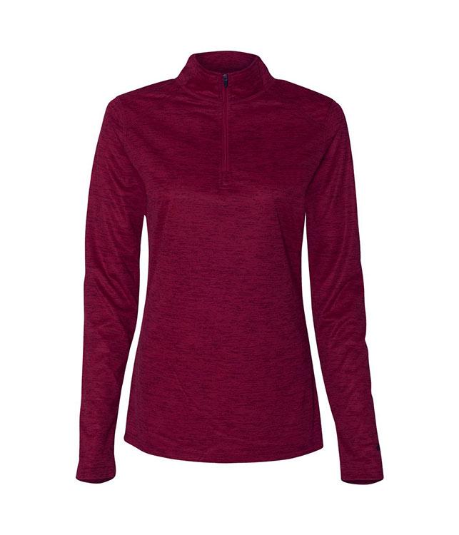 QCR Ladies' Tonal Blend Quarter-zip Pullover