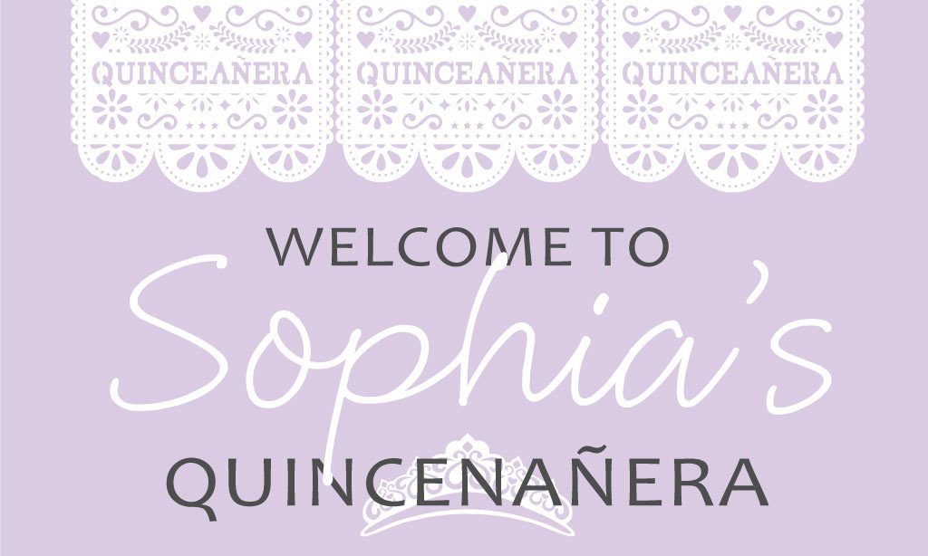 Quinceañera Banner - Traditional Paper Cutout Design