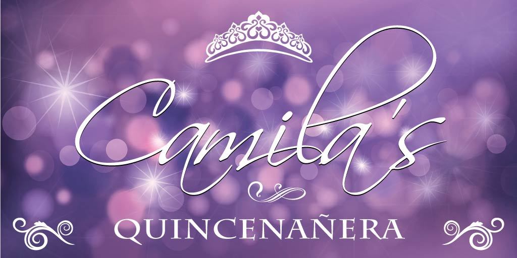 Quinceañera Banner - Tiara and Sparkle Design