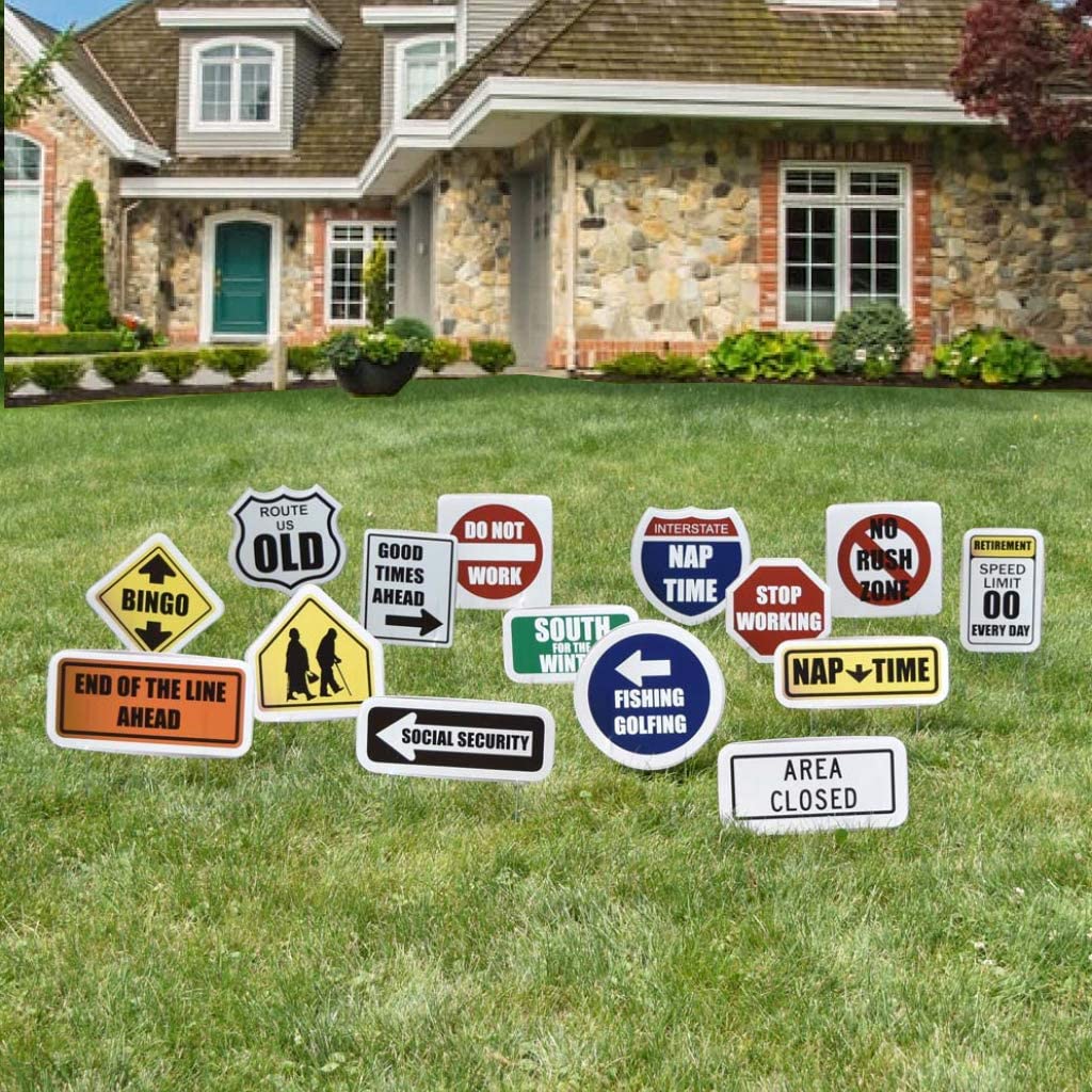 Retirement Road Signs Yard Card Set