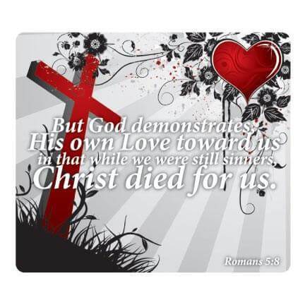 Church Hand Held Fans - Romans 5:8