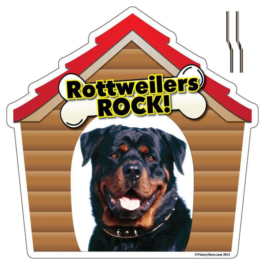 Rottweilers Rock! Dog Breed Yard Sign - Plastic Shaped Yard Sign - FREE SHIPPING