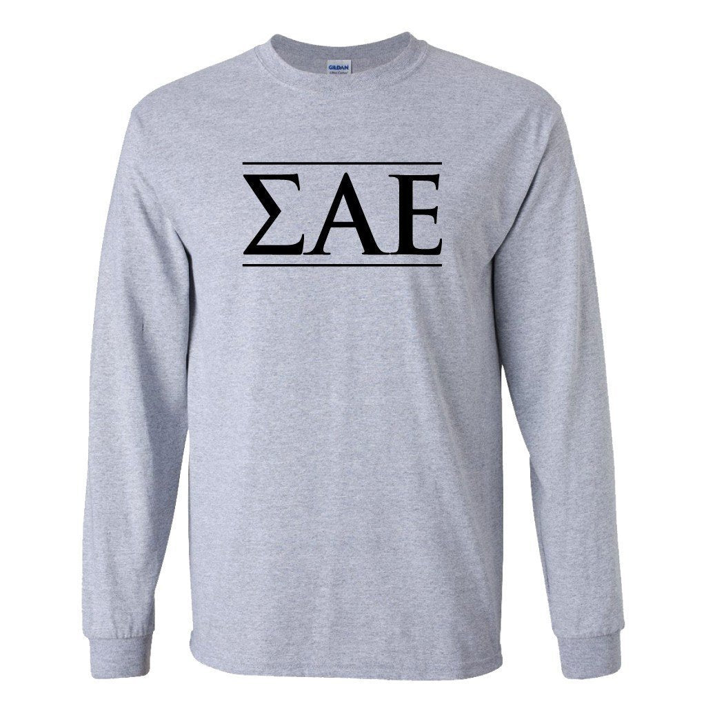 Sigma Alpha Epsilon Long Sleeve T-shirt Greek Letter - FREE SHIPPING