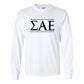 Sigma Alpha Epsilon Long Sleeve T-shirt Greek Letter - FREE SHIPPING