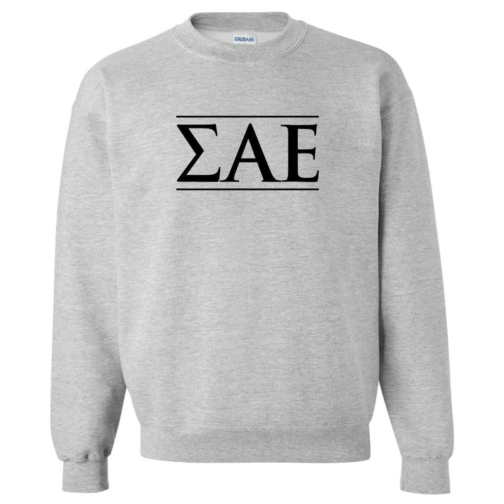 Sigma Alpha Epsilon Sport Gray Crewneck Sweatshirt Greek Letters FREE SHIPPING